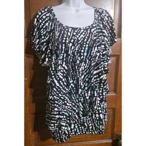 AB Studio Tiered Ruffled Polka Dot Top